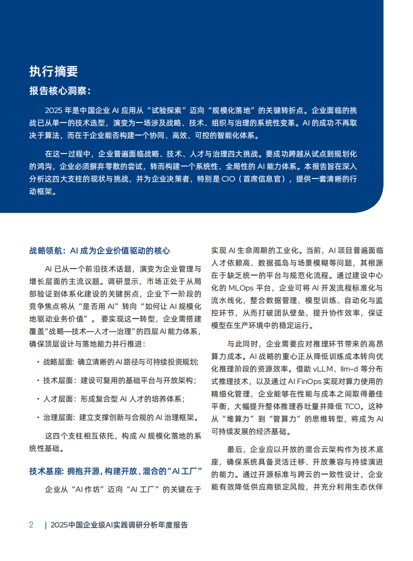 2025中国企业级AI实践调研分析年度报告 第5页