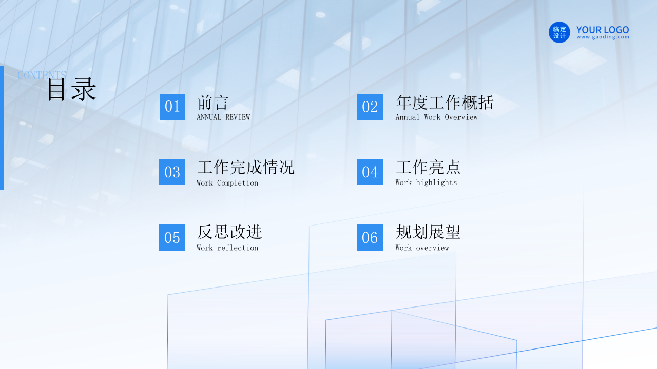 蓝紫渐变几何风年终汇报总结商务通用ppt模板.pptx 第2页