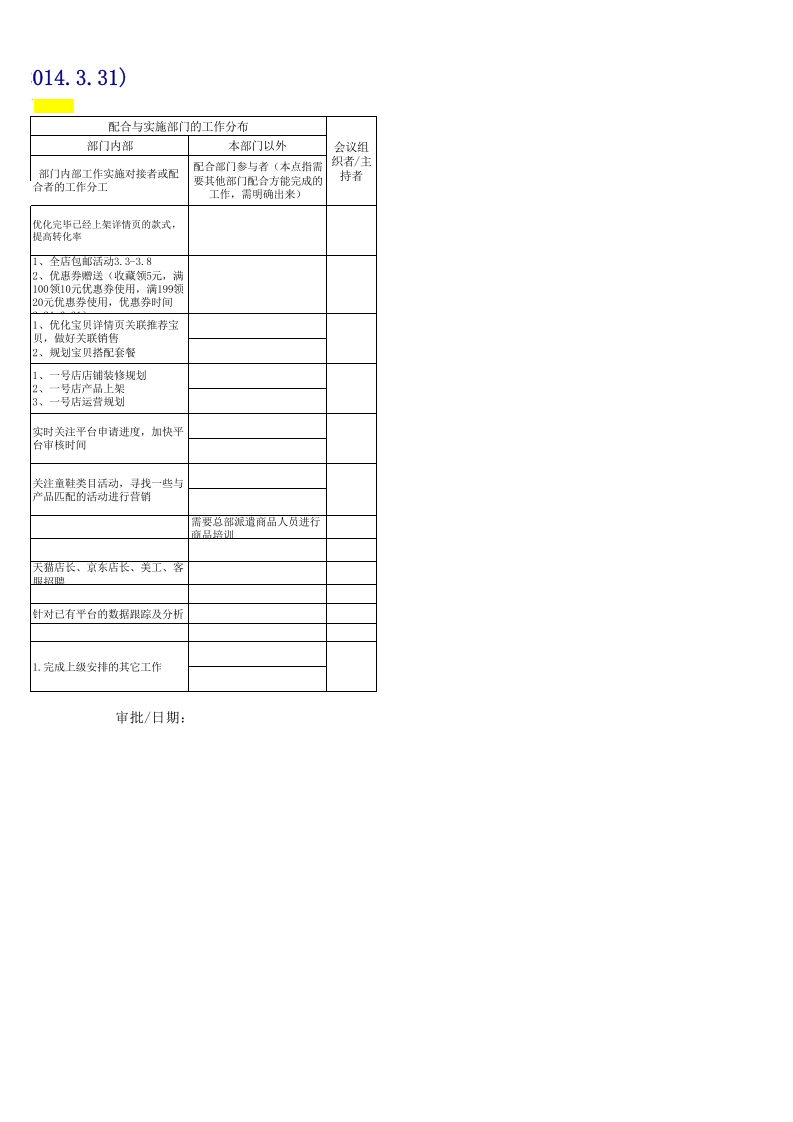 网店运营月工作计划表Excel.xls 第2页