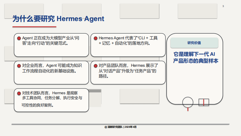 清华大学清新研究团队：Hermes Agent 深度研究报告.pdf 第3页